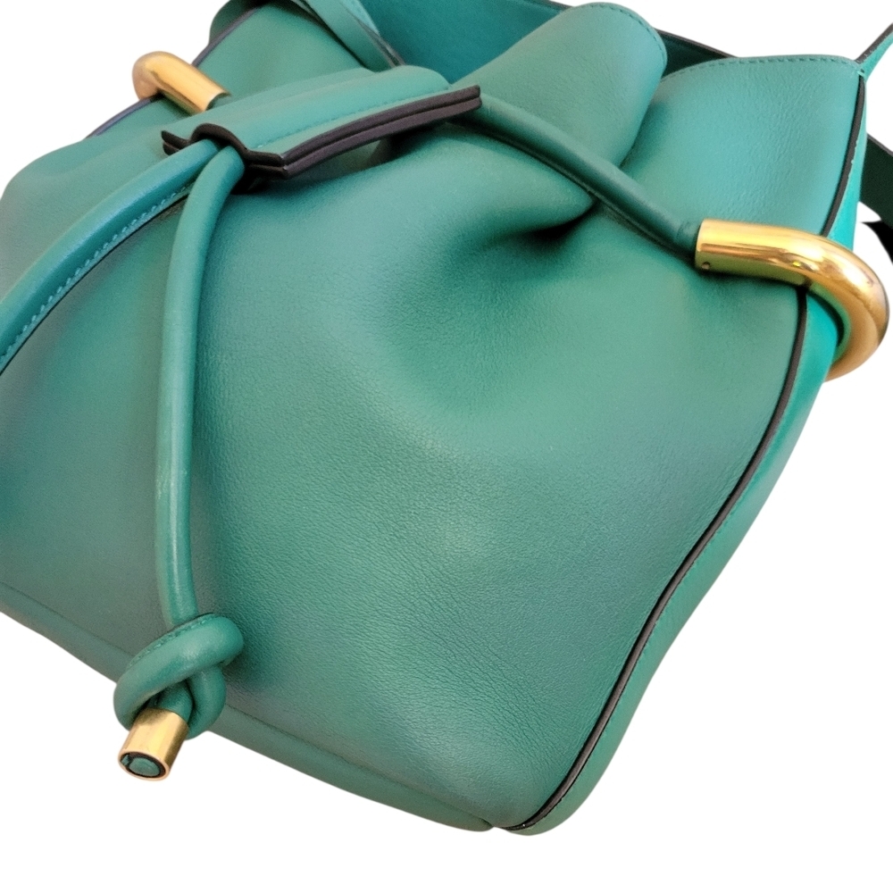 CHLOE Emma Green Leather Bucket Bag - Picture 10 of 14